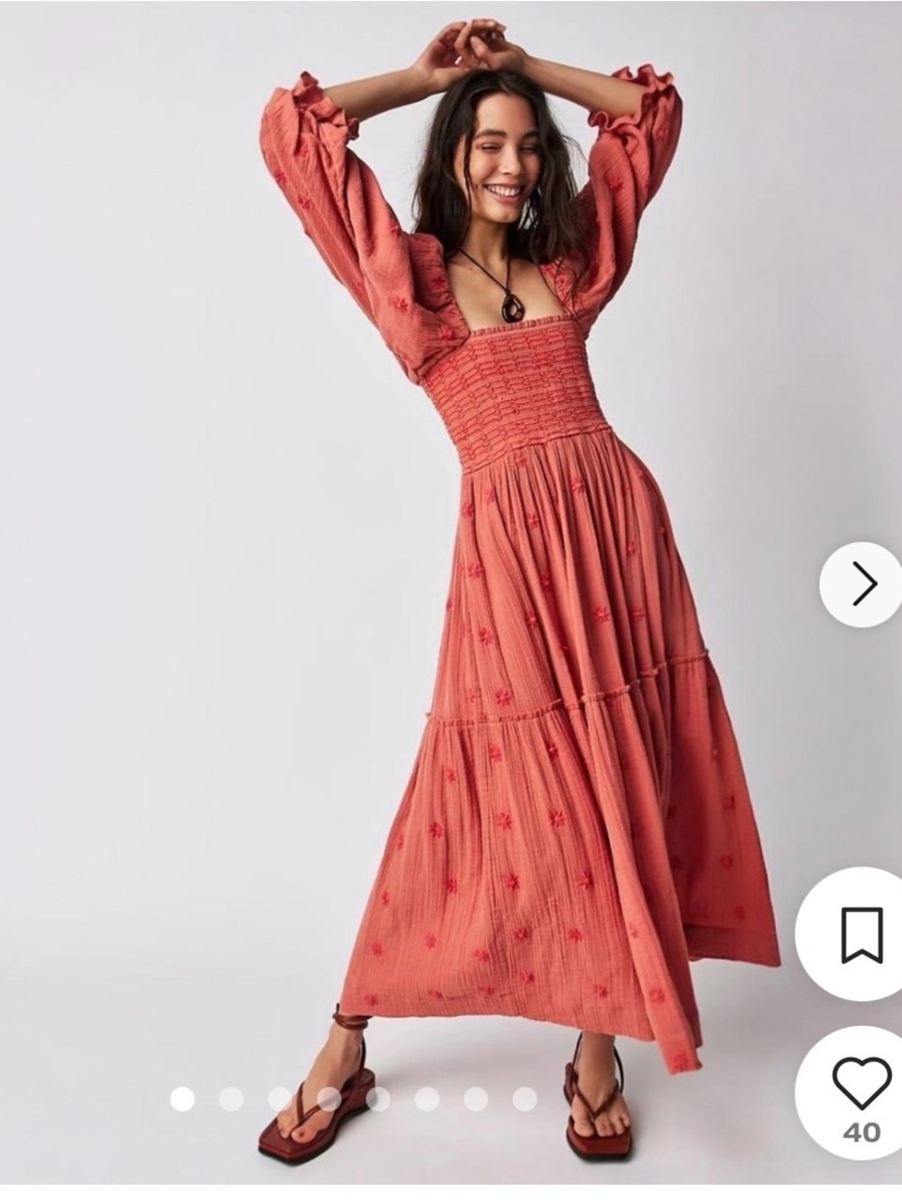 Free People Dahlia Embroidered Maxi Dress
